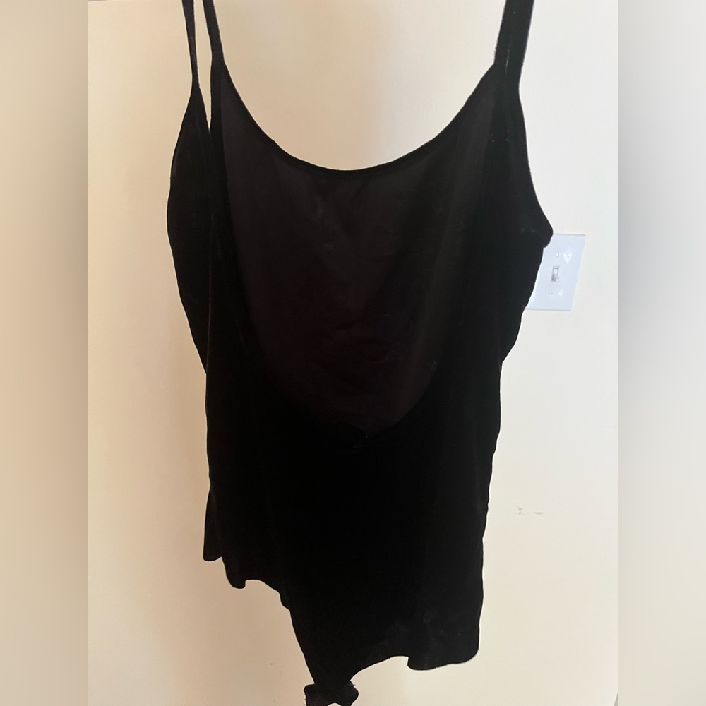 all black velvet bodysuit , worn only once and a low cut back